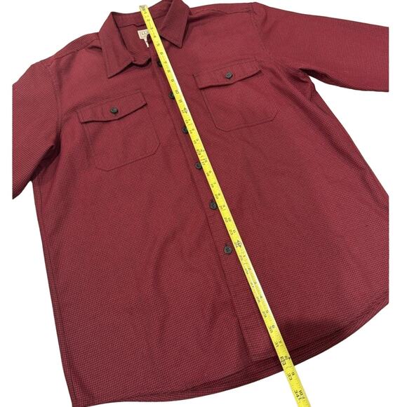 L.L. Bean Men’s Red Micro Check Plaid Medium Weight Button Down Shirt, LARGE - Picture 10 of 10